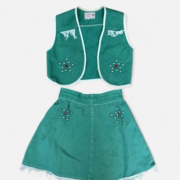 American Vintage Pants - Vintage‎ 1950s Young Texan studded green western outfit